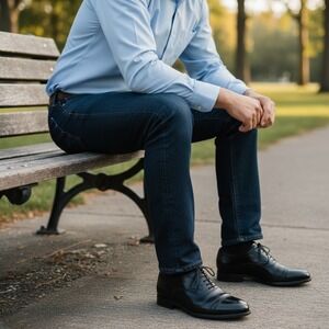 Salvatore Ferragamo Mens Black Leather Cap Toe Oxford Dress Shoes UG11171 9 D